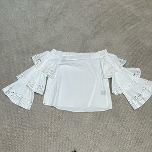 Intermix off the shoulder eyelet top